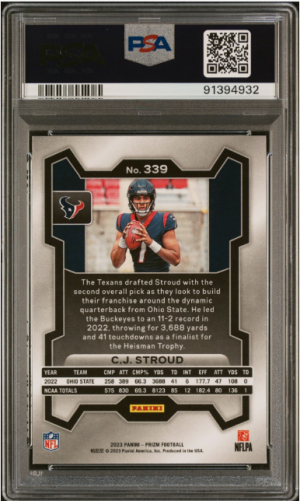 2023 PANINI PRIZM 339 CJ STROUD PSA 10 back
